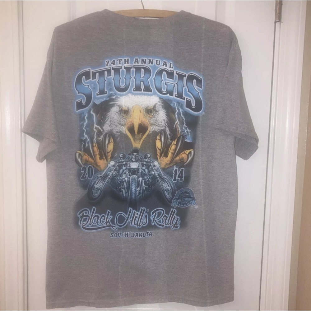 Black Hills Sturgis Harley Davidson T Shirt LARGE 2014 Sturgis 74th Annual Rally